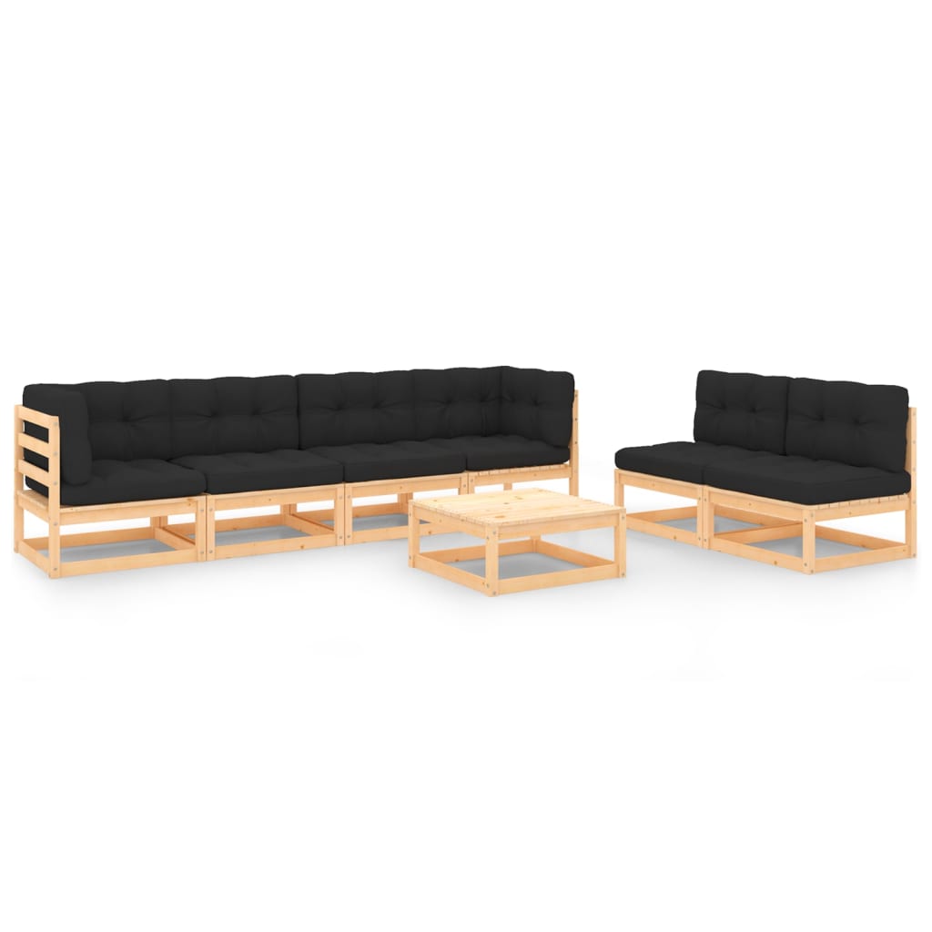 vidaXL 7-Piece Lounge Set Solid Pinewood Honey Brown