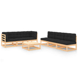 vidaXL 7-Piece Lounge Set Solid Pinewood Honey Brown