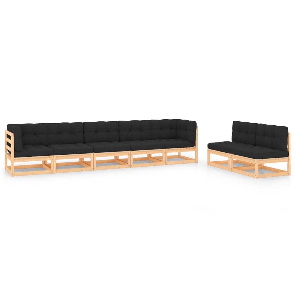 vidaXL 7-Piece Lounge Set Solid Pinewood Honey Brown