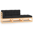 vidaXL 3-delige Loungeset massief grenenhout