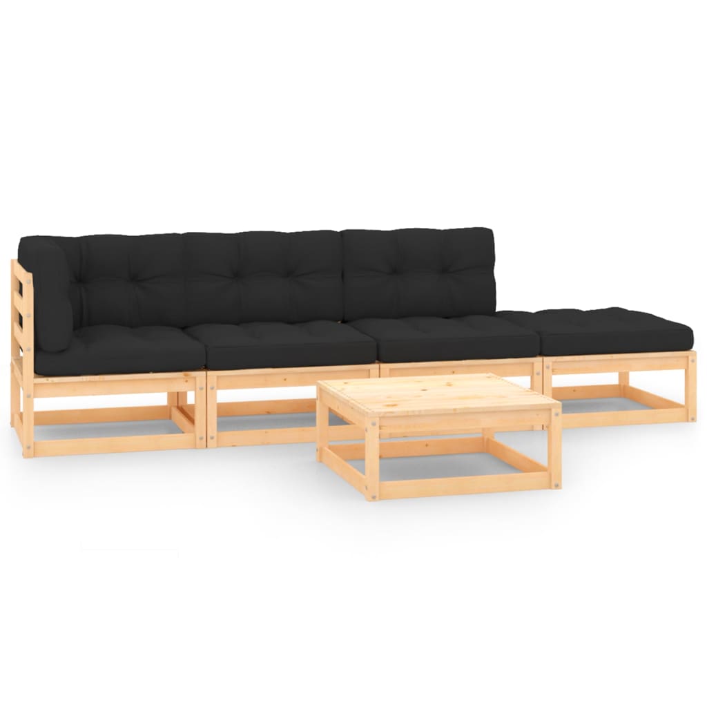 vidaXL 5-Piece Lounge Set Solid Pine Wood