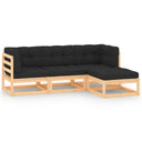 vidaXL 4-delige Loungeset massief grenenhout