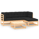 vidaXL 5-delige Loungeset massief grenenhout