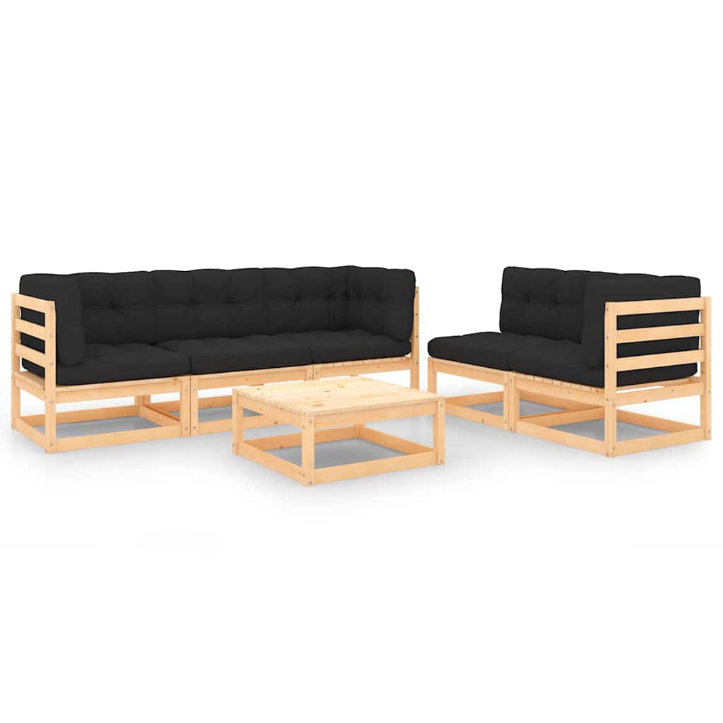 vidaXL 6-delige Loungeset massief grenenhout
