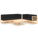 vidaXL 6-delige Loungeset massief grenenhout