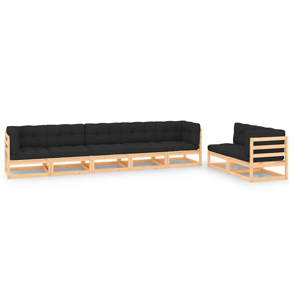 vidaXL 7-Piece Lounge Set Solid Pine Wood
