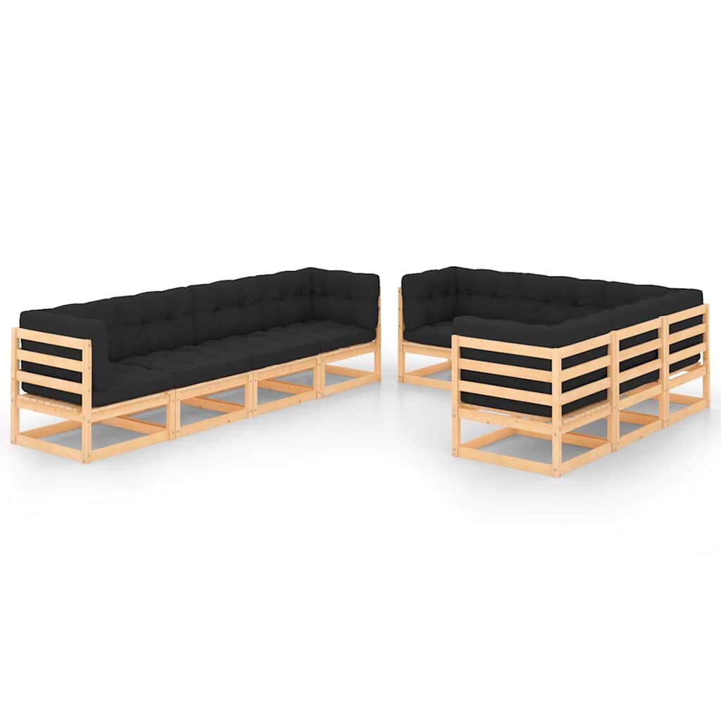vidaXL 9-piece Lounge Set Solid Pine Wood