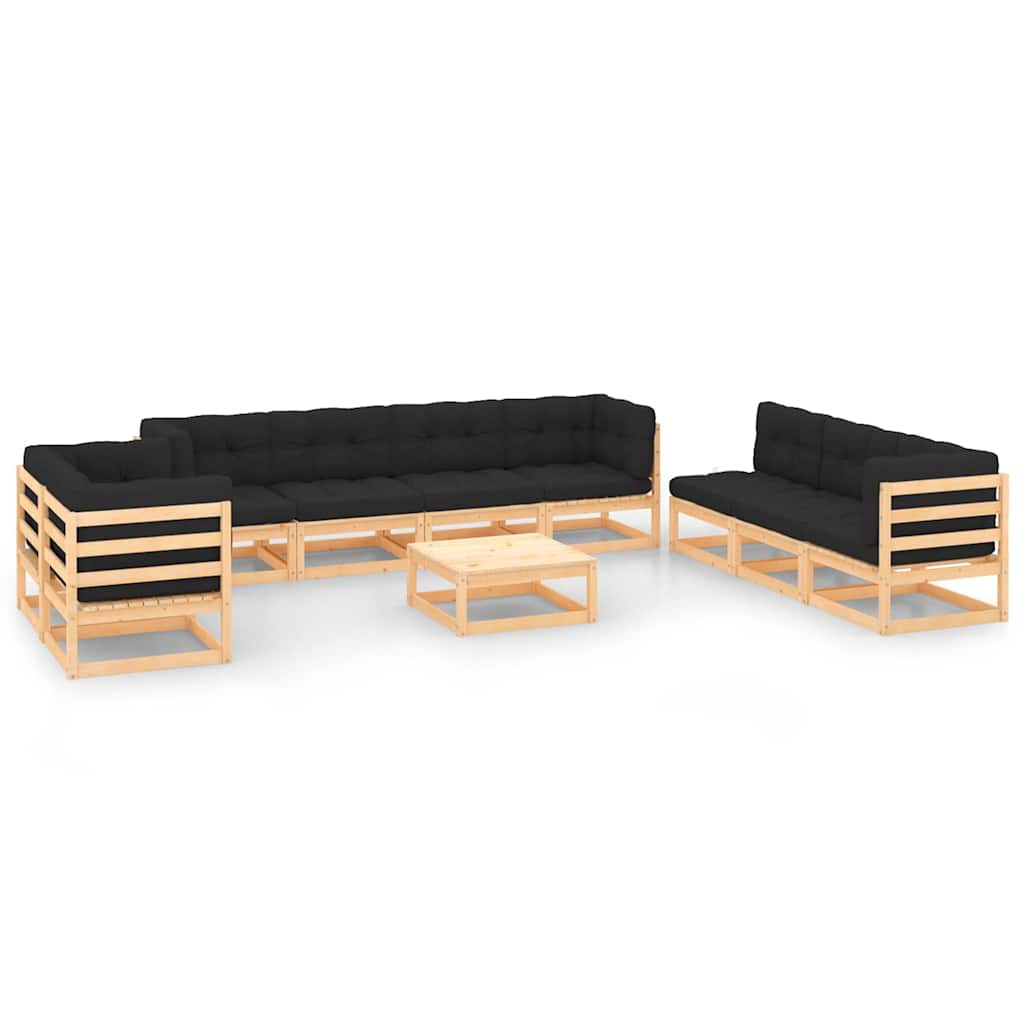 vidaXL 10-delige Loungeset massief grenenhout