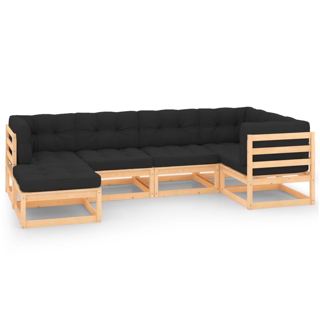 vidaXL 6-delige Loungeset massief grenenhout