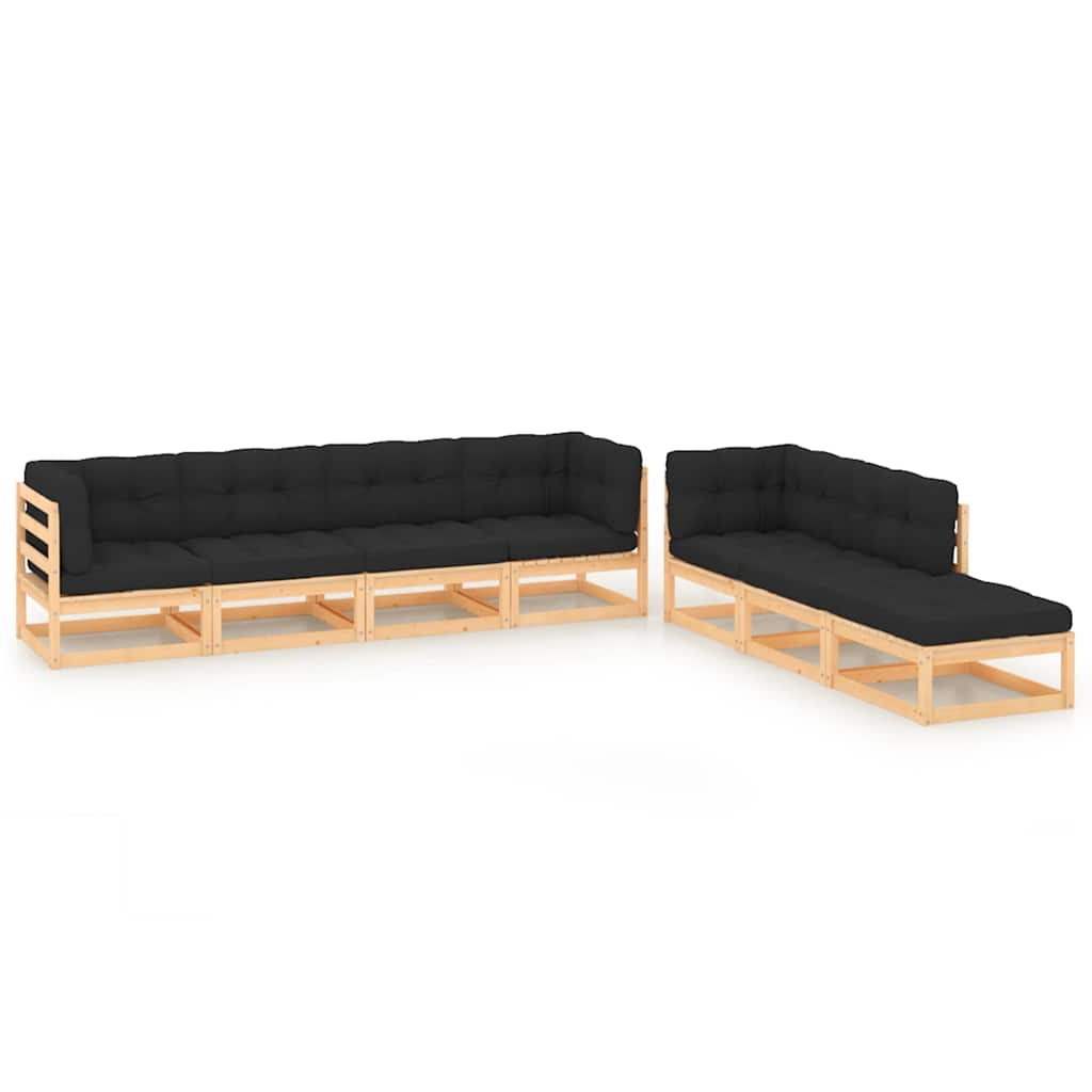 vidaXL 7-delige Loungeset massief grenenhout