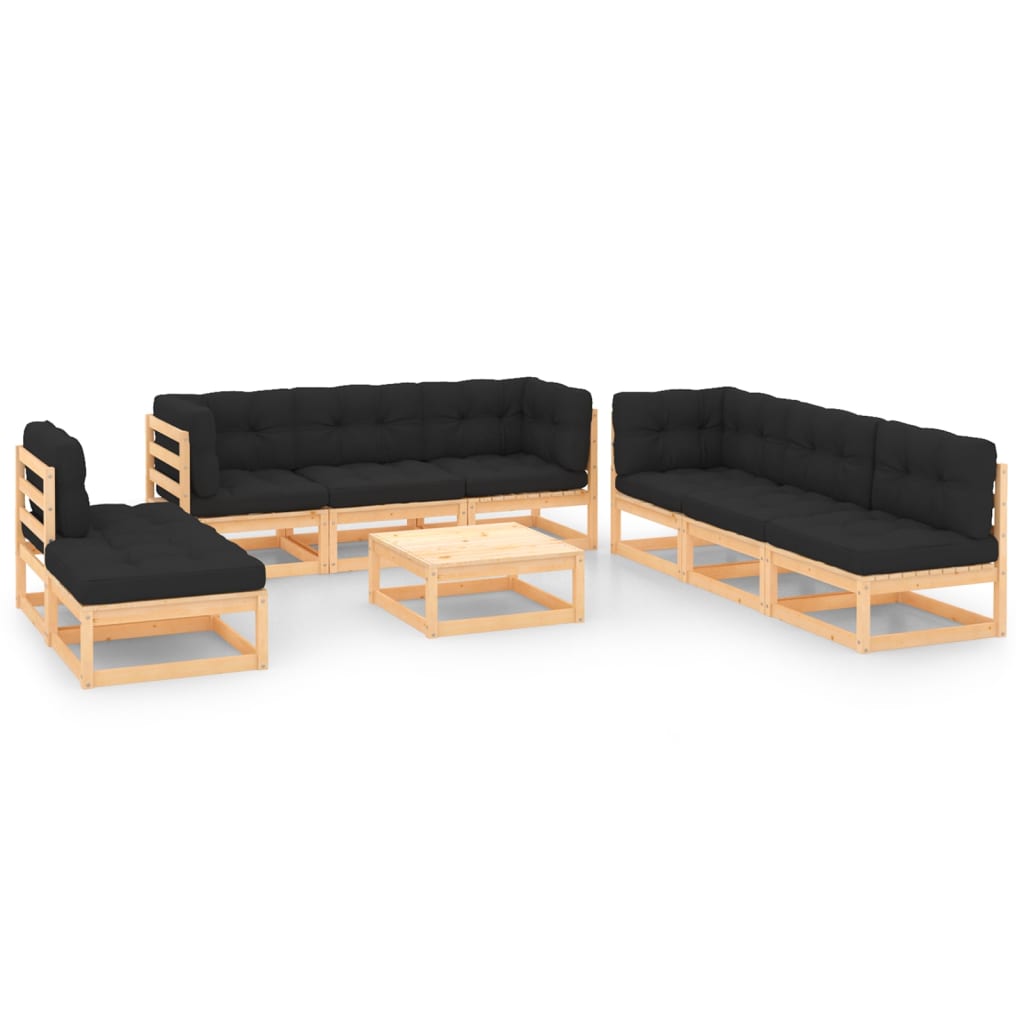vidaXL 9-piece Lounge Set Solid Pine Wood