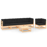 vidaXL 6-delige Loungeset massief grenenhout