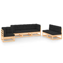 vidaXL 6-delige Loungeset massief grenenhout