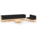 vidaXL 8-Piece Solid Pine Wood Lounge Set