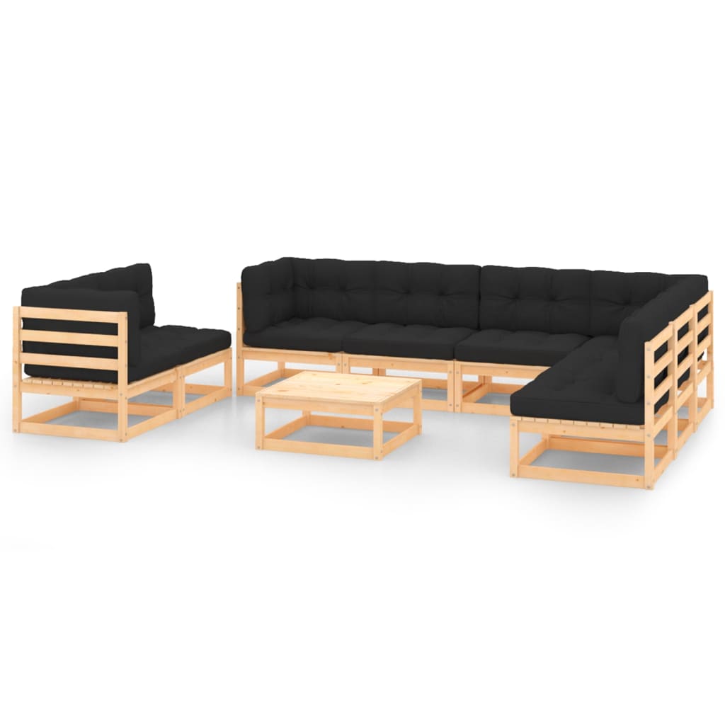 vidaXL 9-piece Lounge Set Solid Pinewood Honey Brown