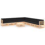 vidaXL 10-Piece Lounge Set Solid Pine Honey Brown