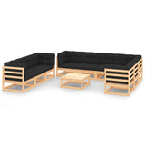 vidaXL 10-delige Loungeset massief grenenhout