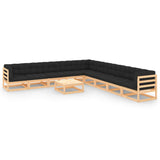vidaXL 10-Piece Lounge Set Solid Pine Honey Brown