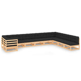 vidaXL 10-Piece Lounge Set Solid Pine Honey Brown