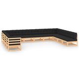vidaXL 12-Piece Lounge Set Solid Pine Honey Brown