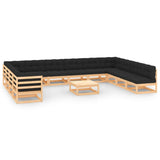 vidaXL 13-Piece Lounge Set Solid Pine Honey Brown