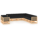 vidaXL 9-piece Lounge Set Solid Pine Wood