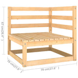 vidaXL 11-delige Loungeset met kussens massief grenenhout