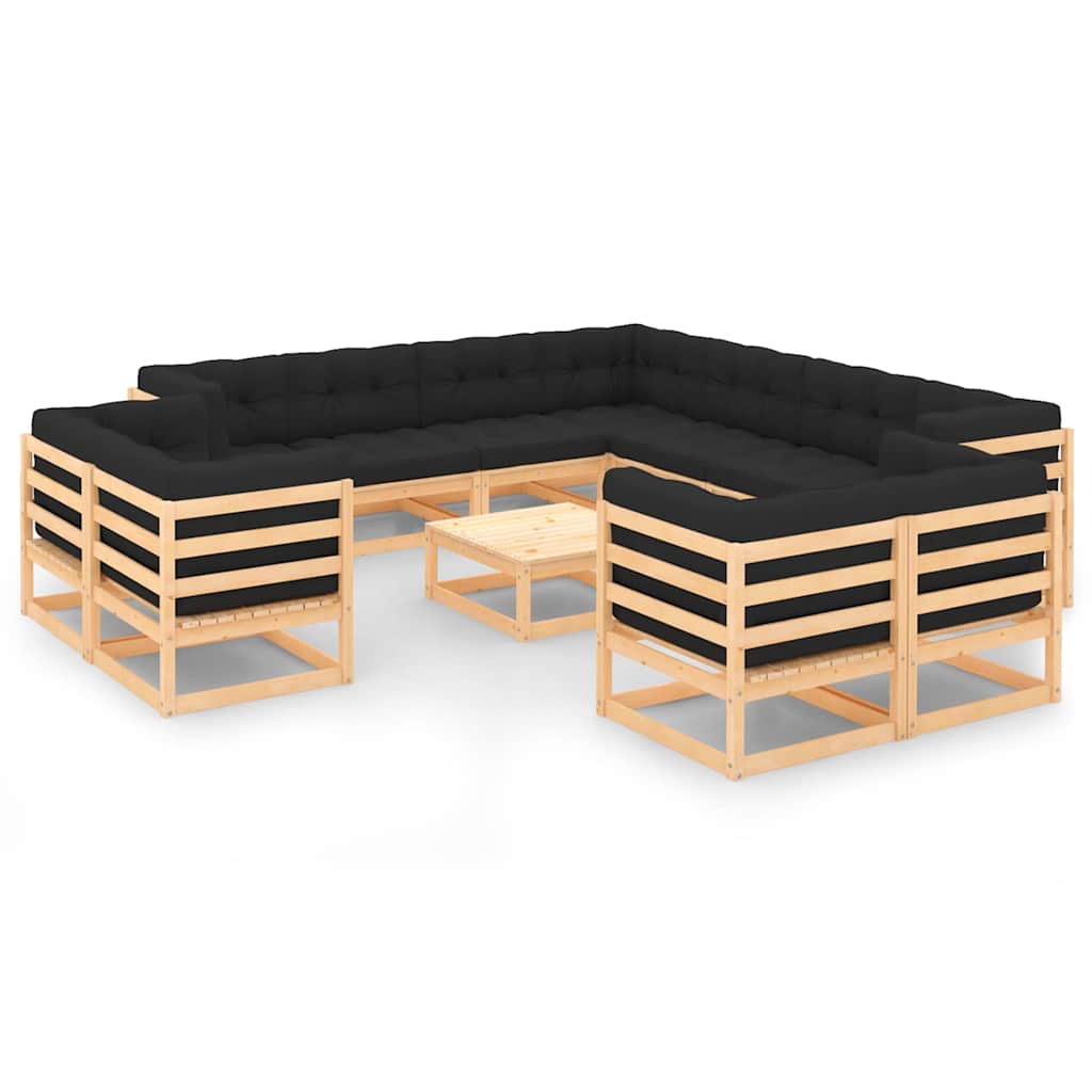 vidaXL 12-delige Loungeset massief grenenhout