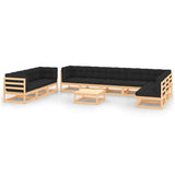 vidaXL 11-Piece Solid Pine Wood Lounge Set