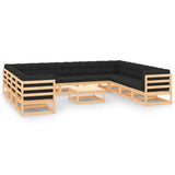 vidaXL 12-piece Solid Pinewood Lounge Set