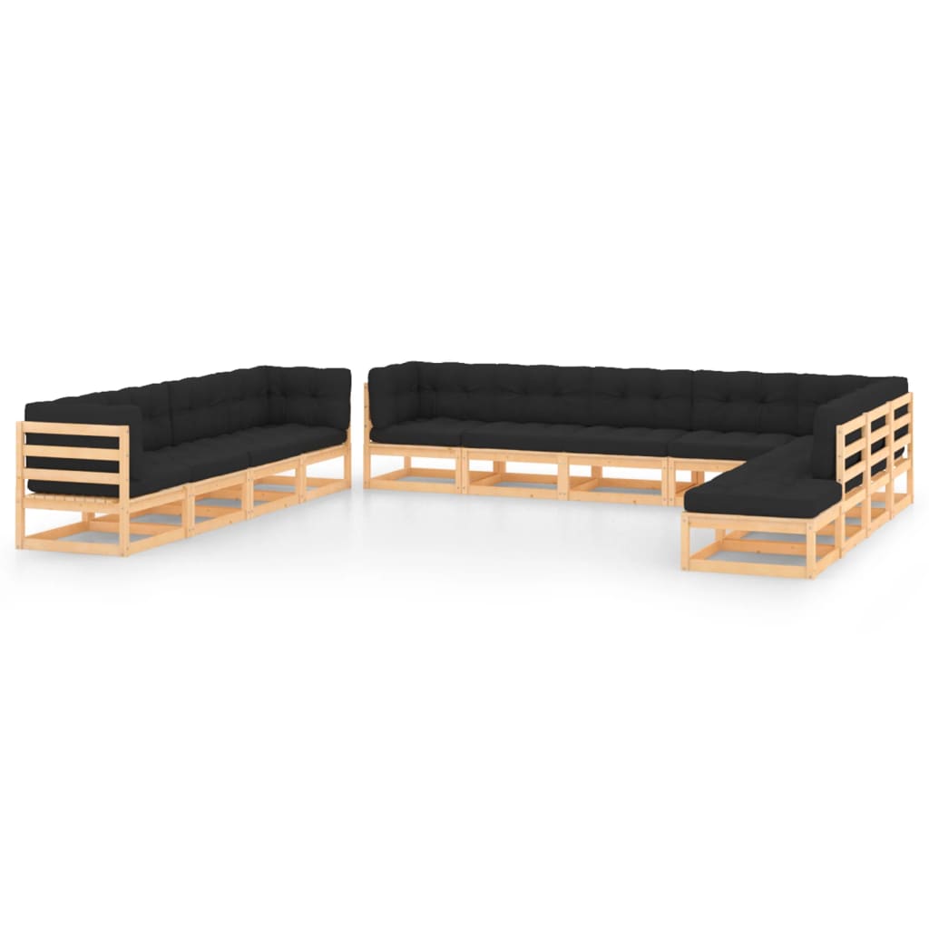 vidaXL 12-delige Loungeset massief grenenhout