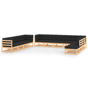vidaXL 12-delige Loungeset massief grenenhout