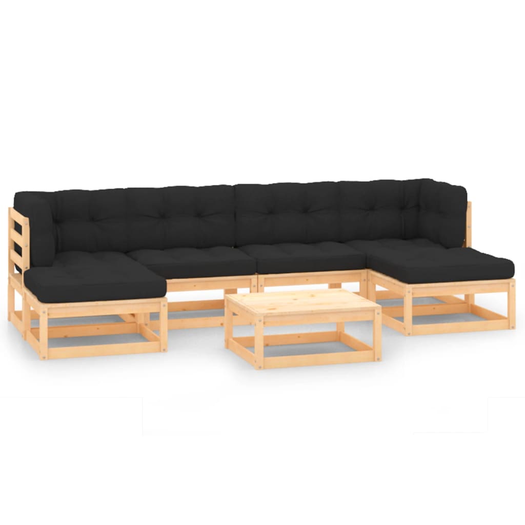 vidaXL 7-Piece Lounge Set Solid Pine Wood
