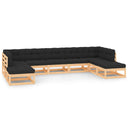 vidaXL Salon de jardin 9 pcs Bois de pin massif
