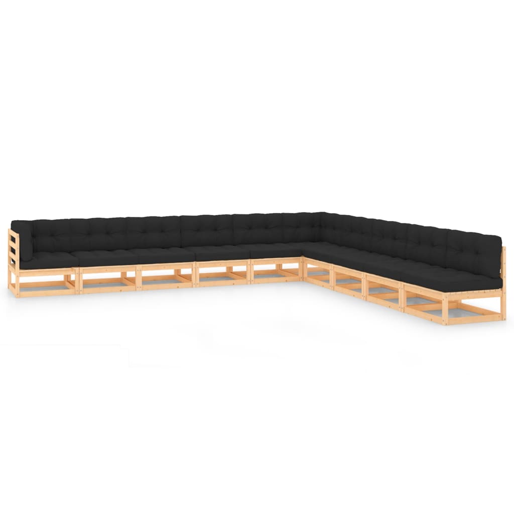 vidaXL 10-delige Loungeset massief grenenhout