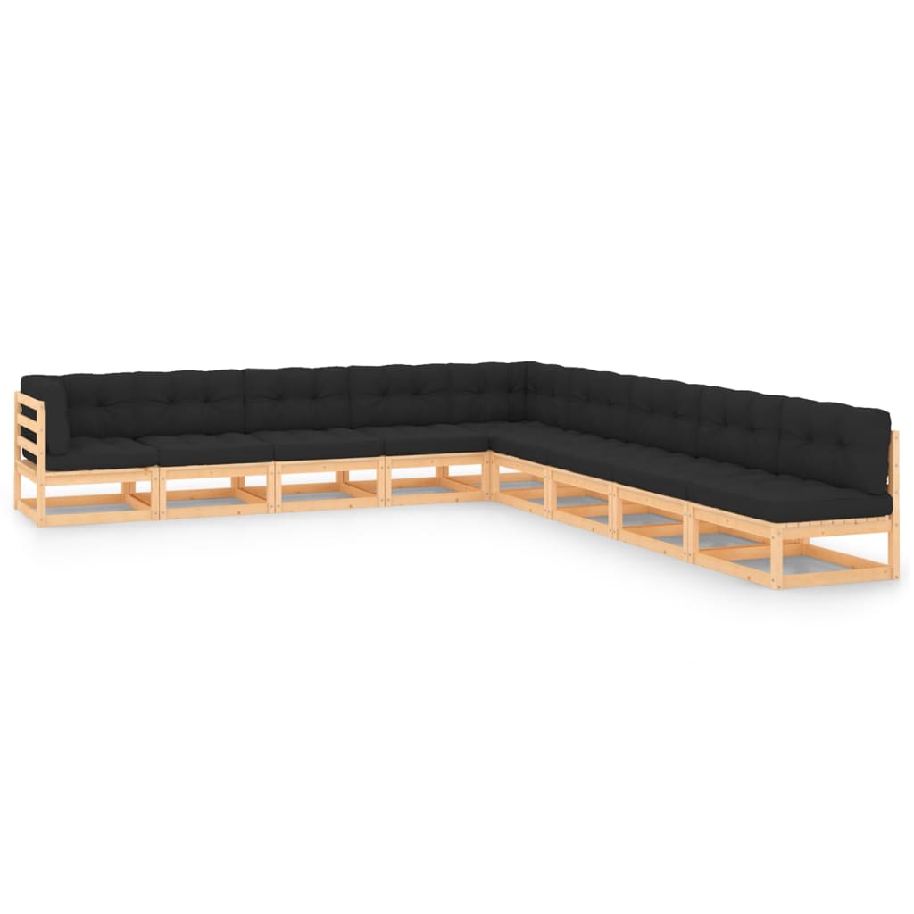 vidaXL 9-piece Lounge Set Solid Pine Wood