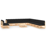 vidaXL 12-piece Solid Pinewood Lounge Set