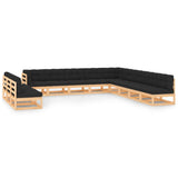 vidaXL 12-piece Solid Pinewood Lounge Set