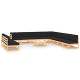 vidaXL 13-delige Loungeset massief grenenhout