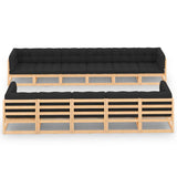 vidaXL 11-Piece Solid Pine Wood Lounge Set
