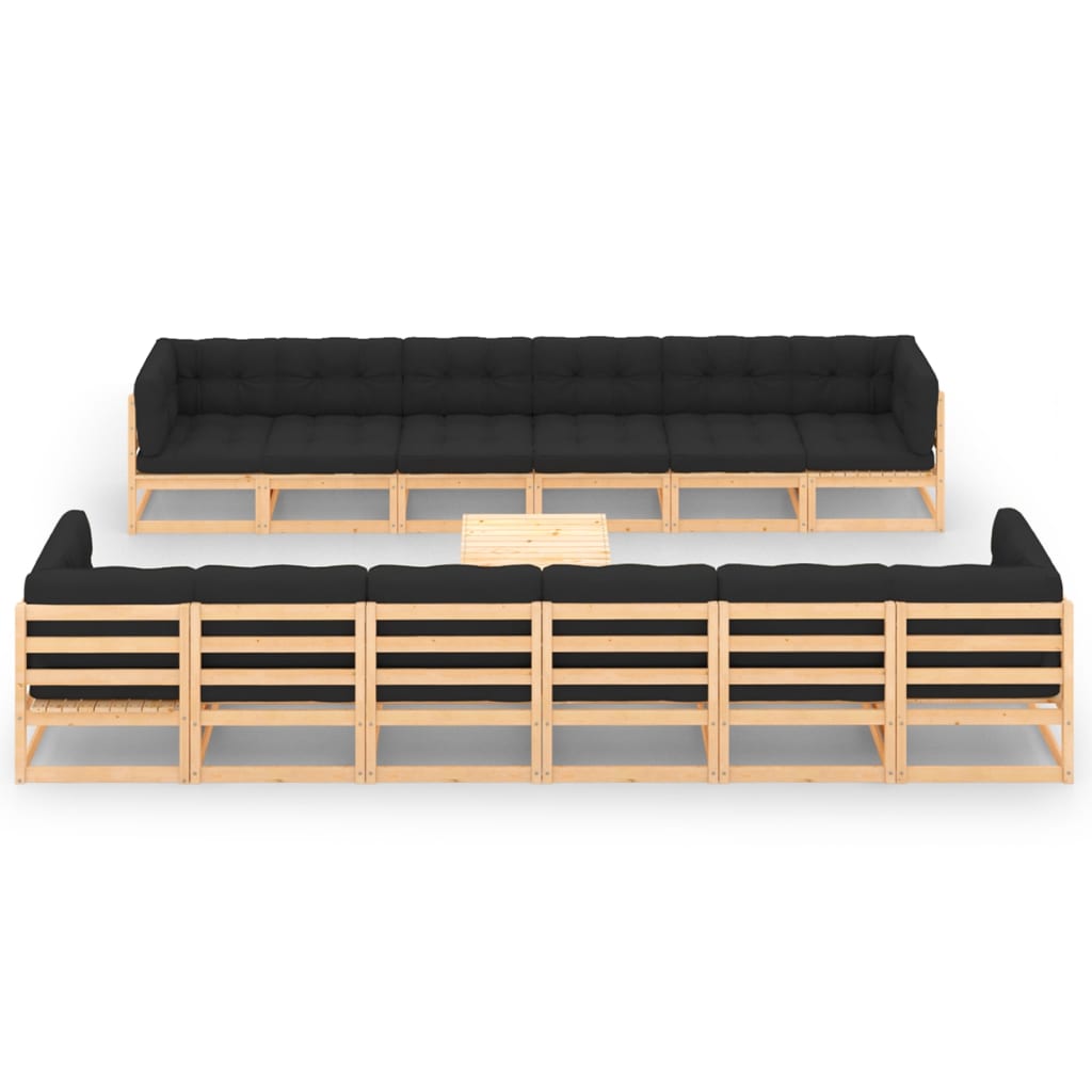 vidaXL 13-piece Lounge Set Solid Pinewood
