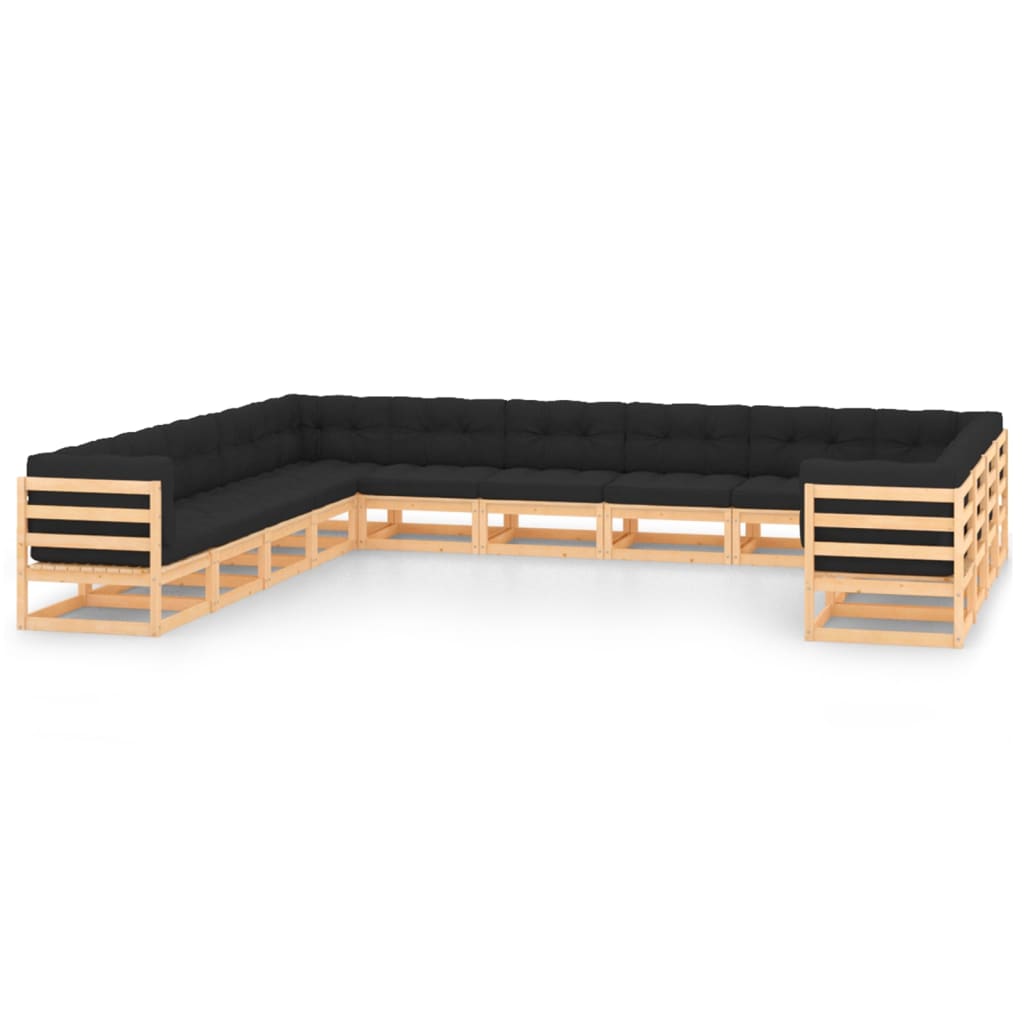vidaXL 13-piece Lounge Set Solid Pine Wood