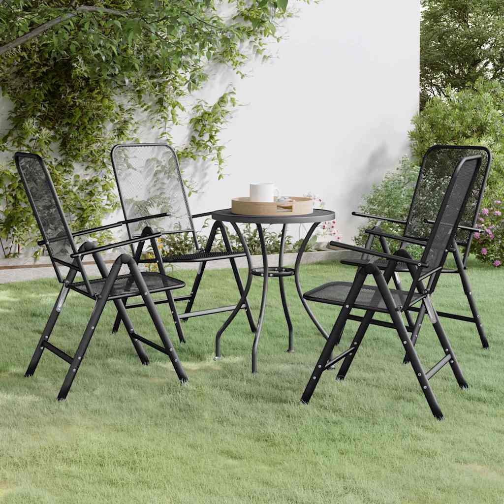 vidaXL 3-delige Tuinset metaalgaas antracietkleurig