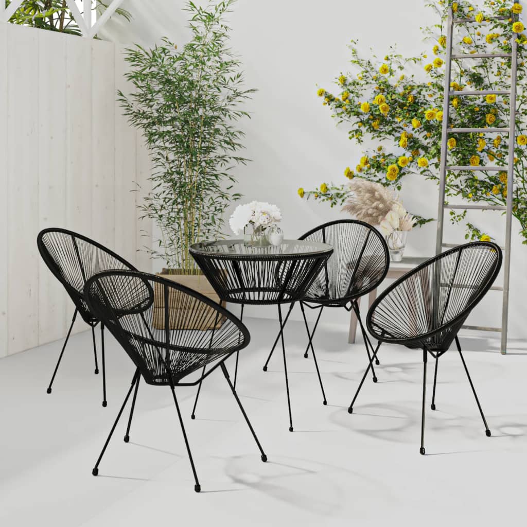 vidaXL 3-Piece Garden Dining Set Black