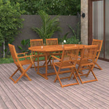 vidaXL 7-Piece Garden Dining Set 180x90x75 cm Solid Acacia Wood
