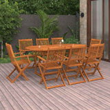 vidaXL 7-Piece Garden Dining Set 180x90x75 cm Solid Acacia Wood