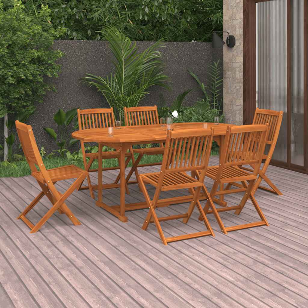vidaXL 7-Piece Garden Dining Set 180x90x75 cm Solid Acacia Wood