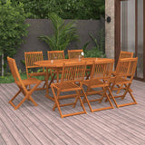vidaXL 7-Piece Garden Dining Set 180x90x75 cm Solid Acacia Wood
