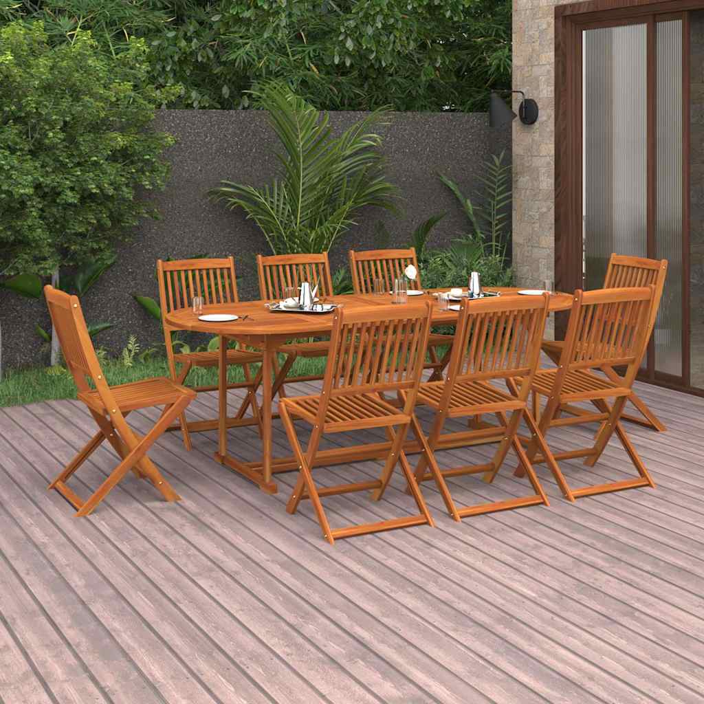 vidaXL 9-delige Tuinset 220x90x75 cm massief acaciahout