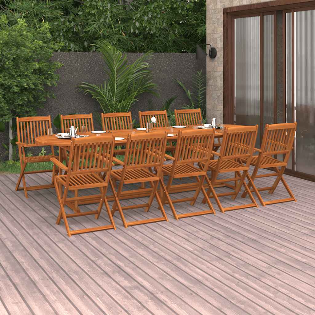 vidaXL 11-piece Garden Dining Set 280x90x75 cm Solid Acacia Wood